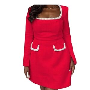 Elegant Red Mini Dress SZ S
